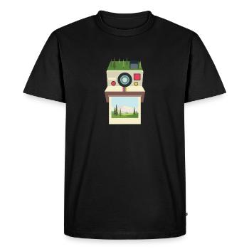 Nature photographe caméra rétro photographie - T-shirt Premium bio Homme - noir - Devant - Nico (187cm)