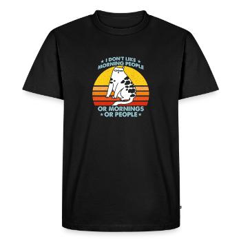 I Hate Morning People And Mornings And People - Men's Premium Organic T-Shirt - black - Front - Nico (187cm)