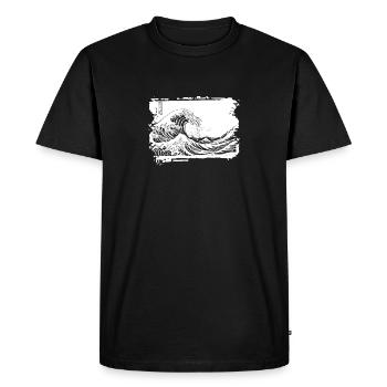 The Great Wave Kanagawa - Japanese Art - Men's Premium Organic T-Shirt - black - Front - Nico (187cm)