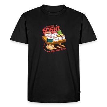 Sushi Anime I Otaku I Japanese Food I Kawaii Sushi - T-shirt Premium bio Homme - noir - Devant - Nico (187cm)