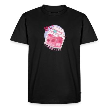 Kanji Otaku I Japanese Strawberry Milk I Kawaii - Men's Premium Organic T-Shirt - black - Front - Nico (187cm)