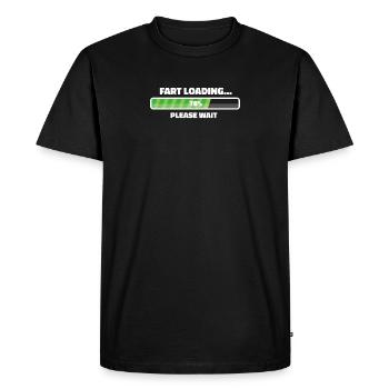 Fart Loading Funny Rude Joke Fart - Men's Premium Organic T-Shirt - black - Front - Nico (187cm)