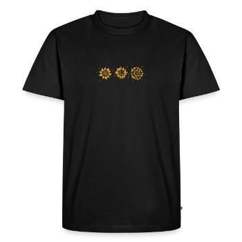 Yellow Sunflower Floral Watercolor Positivity - T-shirt Premium bio Homme - noir - Devant - Nico (187cm)