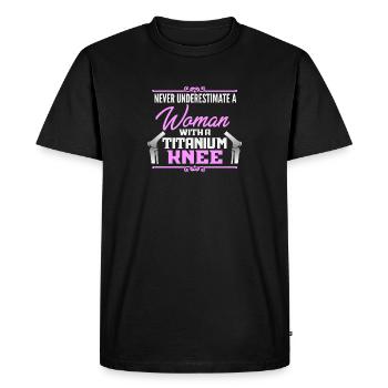 Knee Replacement Funny Woman Surgery Recovery - T-shirt Premium bio Homme - noir - Devant - Nico (187cm)