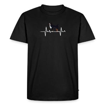 Bernese Mountain Heartbeat Shirt Bernese Mountain - T-shirt Premium bio Homme - noir - Devant - Nico (187cm)
