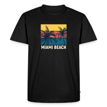 Miami Beach - T-shirt Premium bio Homme - noir - Devant - Nico (187cm)
