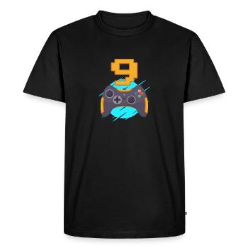 Kids 9th Birthday Gamer PC Console Zocker - Men's Premium Organic T-Shirt - black - Front - Nico (187cm)