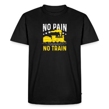 No Pain no Train Model Rail - T-shirt Premium bio Homme - noir - Devant - Nico (187cm)