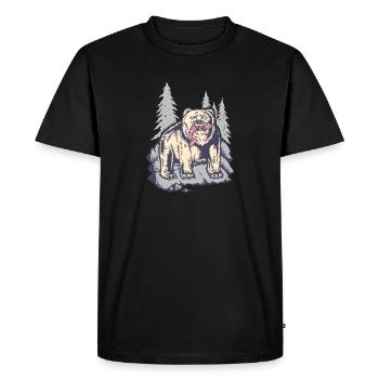 Grizzly Ours saumon forêt - T-shirt Premium bio Homme - noir - Devant - Nico (187cm)