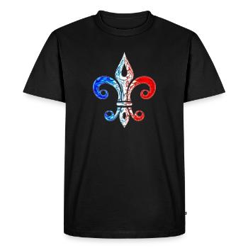 Fleur de lys, France, Lily, Flag, Flag - Men's Premium Organic T-Shirt - black - Front - Nico (187cm)