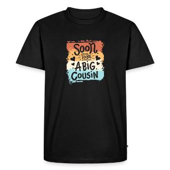 Grand cousin cousin famille naissance cadeau - T-shirt Premium bio Homme - noir - Devant - Nico (187cm)