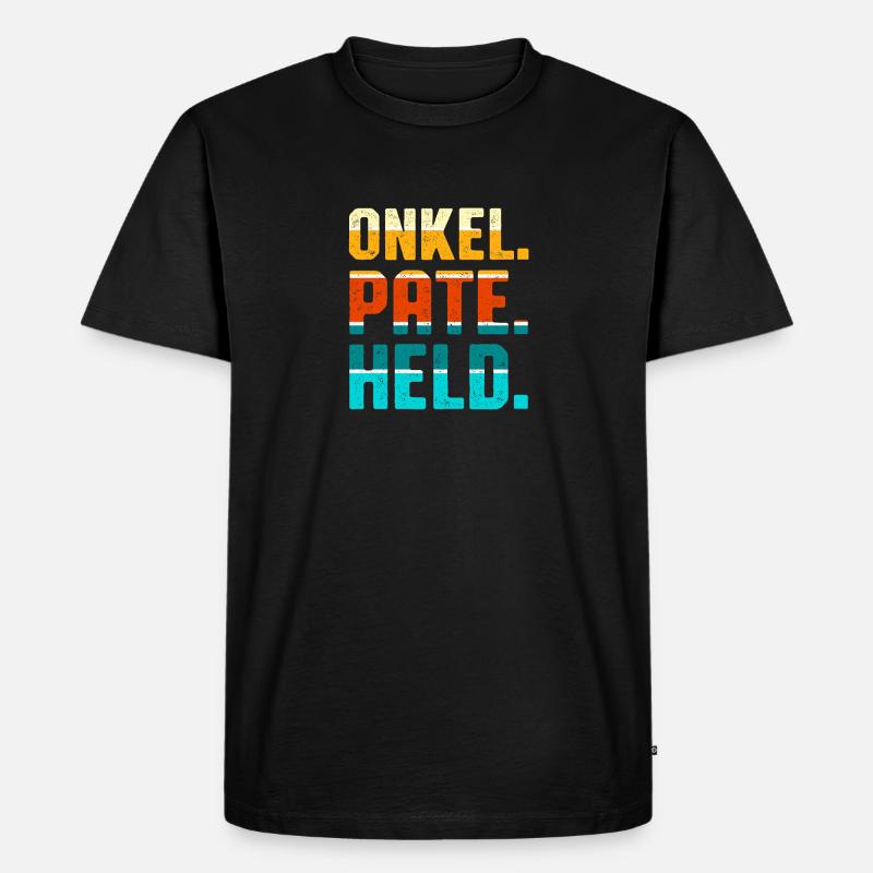 Onkel Pate Held - Männer Premium Bio T-Shirt - Schwarz