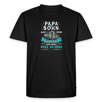 Papa Und Sohn Partnerlook Vater Vatertag Geschenk - Männer Premium Bio T-Shirt - Schwarz - Vorne - Nico (187cm)