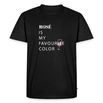 rose favourite color vin cadeau fête alcool - T-shirt Premium bio Homme - noir - Devant - Nico (187cm)