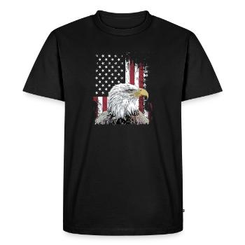 Independence Eagle American Flag Eagle - Men's Premium Organic T-Shirt - black - Front - Nico (187cm)