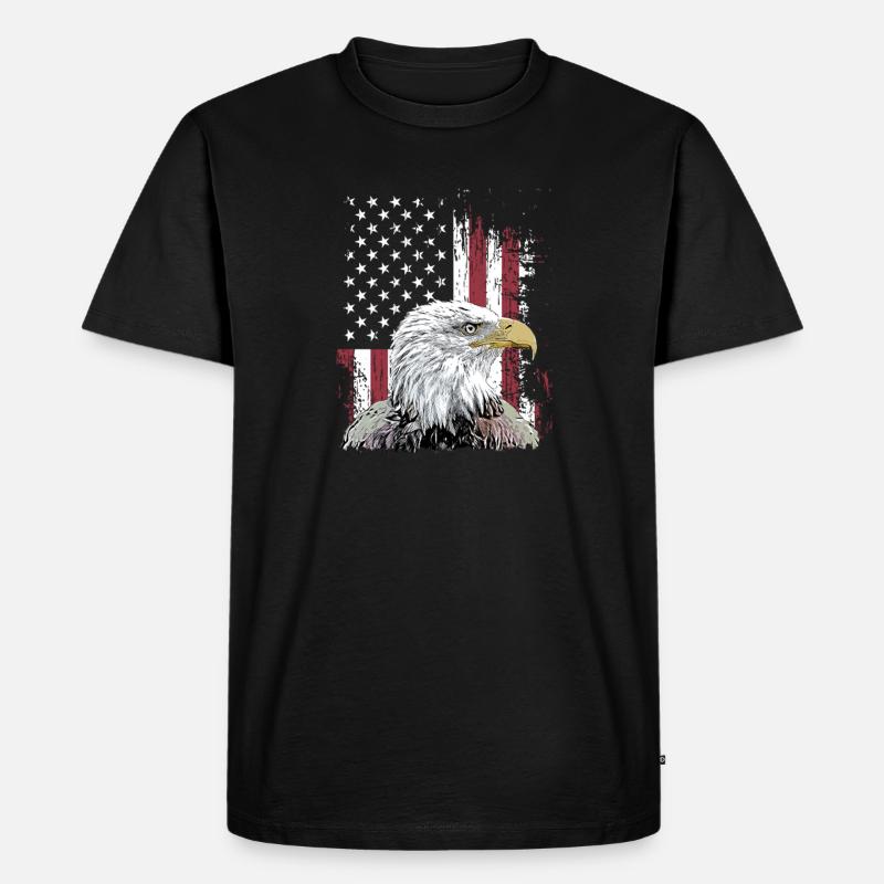 Independence Eagle American Flag Eagle - T-shirt Premium bio Homme - noir