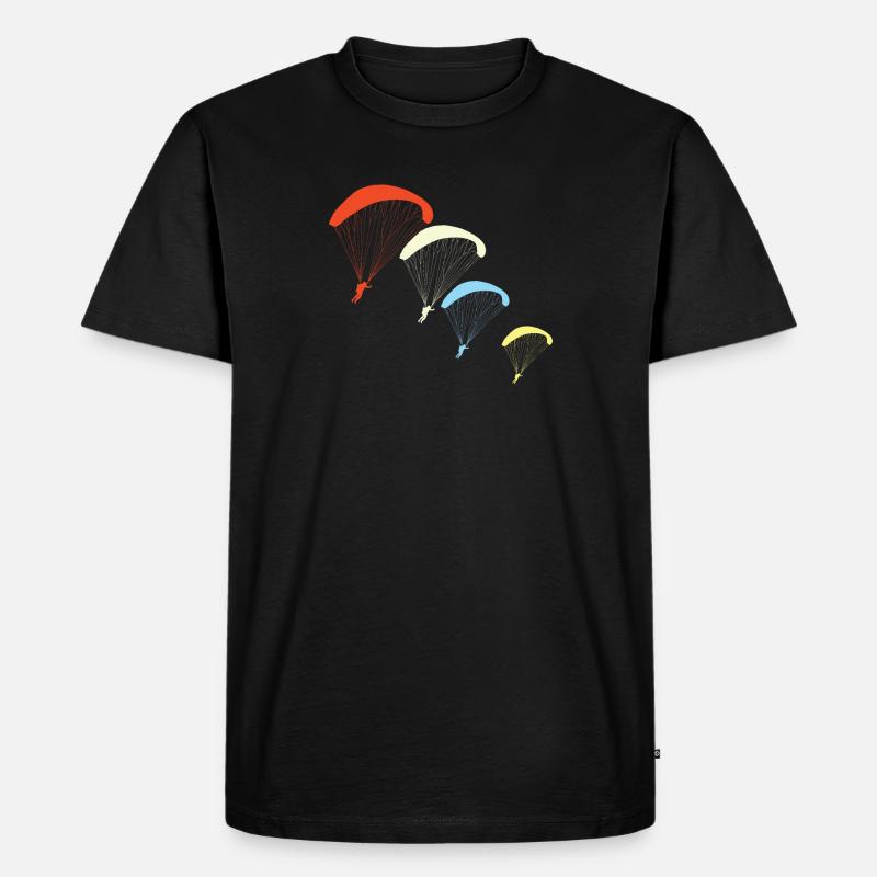 Synchrones Gleitschirmfliegen - Männer Premium Bio T-Shirt - Schwarz