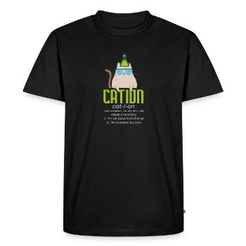 Cation Science Cat Pawsitive Chemistry Teacher - T-shirt Premium bio Homme - noir - Devant - Nico (187cm)