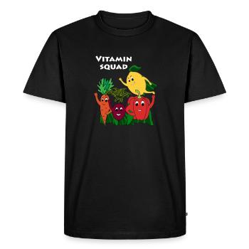 Vitamin Squad Superfood Vegetables Vegan - Men's Premium Organic T-Shirt - black - Front - Nico (187cm)