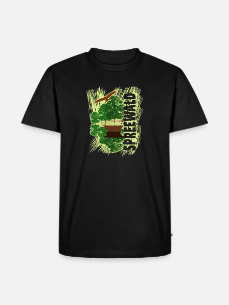 Spreewald - Kanu - Männer Premium Bio T-Shirt - Schwarz