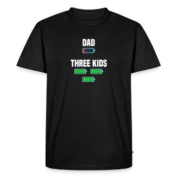 Papa et Triplés - T-shirt Premium bio Homme - noir - Devant - Nico (187cm)