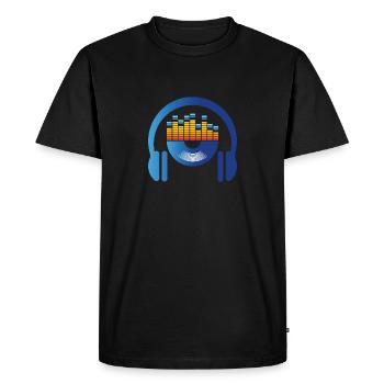 Heart Music Beat Waves Waveforms Musicians - Men's Premium Organic T-Shirt - black - Front - Nico (187cm)