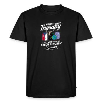 Czech Republic flag I Czech Souvenirs - T-shirt Premium bio Homme - noir - Devant - Nico (187cm)