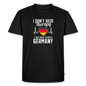 Germany flag I French Souvenirs - T-shirt Premium bio Homme - noir - Devant - Nico (187cm)