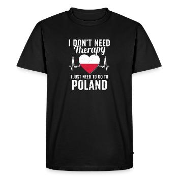 Poland flag I Polish Souvenirs - T-shirt Premium bio Homme - noir - Devant - Nico (187cm)
