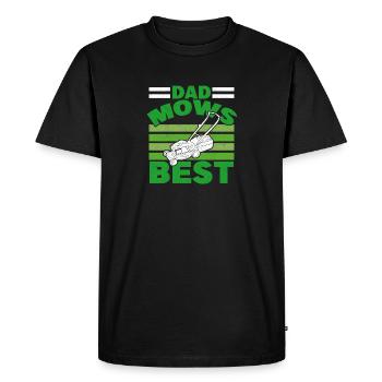 Dad Mows Best Lawnmower Grass Gardening Father - Men's Premium Organic T-Shirt - black - Front - Nico (187cm)