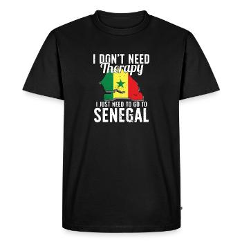 Sénégal flag I Sénégalese Souvenirs - T-shirt Premium bio Homme - noir - Devant - Nico (187cm)