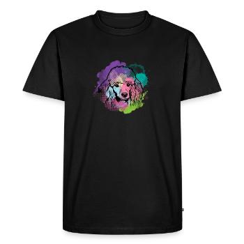 Dog Lover I Splash Art Poodle - Men's Premium Organic T-Shirt - black - Front - Nico (187cm)