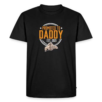 Promoted To Daddy Père 2021 - T-shirt Premium bio Homme - noir - Devant - Nico (187cm)