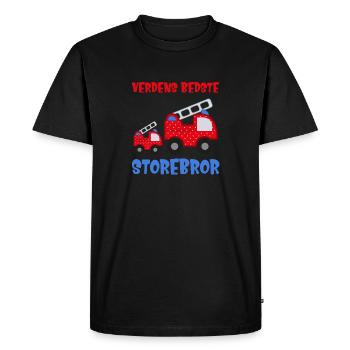 Verdens bedste storebror bror brandvæsen brandmand - Herre Premium økologisk T-shirt - sort - Foran - Nico (187cm)