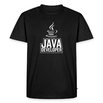 Java Developer Coffee Kaffee - Men's Premium Organic T-Shirt - black - Front - Nico (187cm)