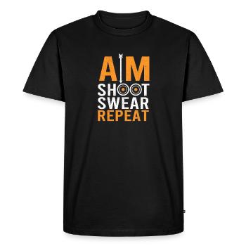 Aim Shoot Swear Bowman Archer Bowhunting Target - T-shirt Premium bio Homme - noir - Devant - Nico (187cm)
