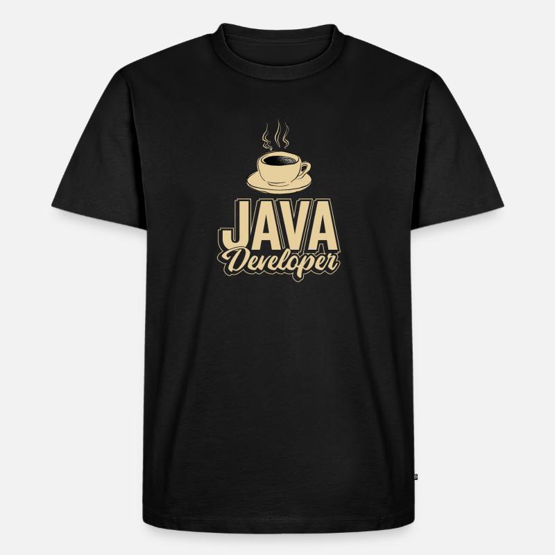Java Developer Coffee Kaffee - Men's Premium Organic T-Shirt - black