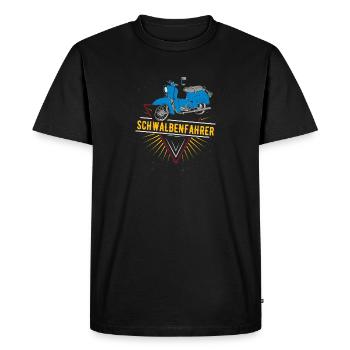 Hirondelle simson hirondelle culte scooter RDA - T-shirt Premium bio Homme - noir - Devant - Nico (187cm)