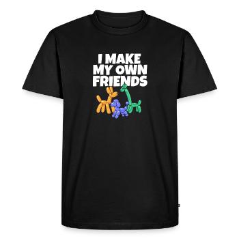 I Make My Own Friends Funny Balloon Animals - T-shirt Premium bio Homme - noir - Devant - Nico (187cm)