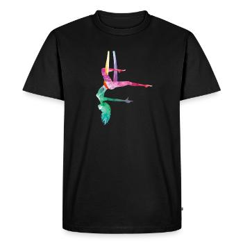 Yoga aérien Sport acrobatique Acrobatique Gymnastique - T-shirt Premium bio Homme - noir - Devant - Nico (187cm)