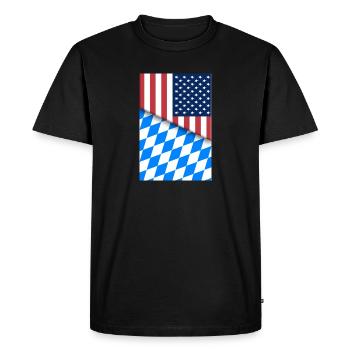 USA Bavière Drapeau bavarois Double citoyen Américain - T-shirt Premium bio Homme - noir - Devant - Nico (187cm)