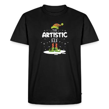 Famille de Noël assortie au costume d’elfe artistique - T-shirt Premium bio Homme - noir - Devant - Nico (187cm)