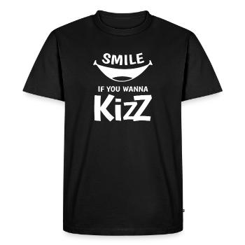 Dance prompt - without words, a smile is enough - Men's Premium Organic T-Shirt - black - Front - Nico (187cm)