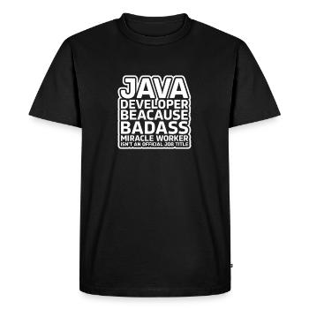 Java Developer Badass - Men's Premium Organic T-Shirt - black - Front - Nico (187cm)