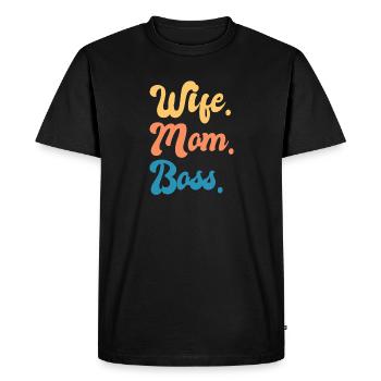 Maman femme patron patron mère - T-shirt Premium bio Homme - noir - Devant - Nico (187cm)