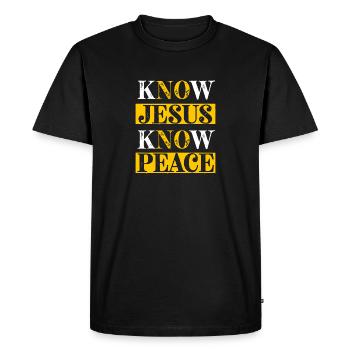Jesus Christian Bible Verse Scripture Recognize Jesus - Men's Premium Organic T-Shirt - black - Front - Nico (187cm)