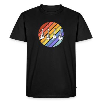 Guitare rétro - T-shirt Premium bio Homme - noir - Devant - Nico (187cm)