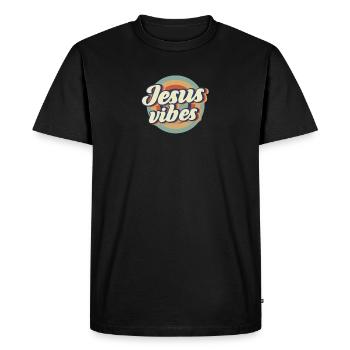 Jesus Vibes Christian - Men's Premium Organic T-Shirt - black - Front - Nico (187cm)