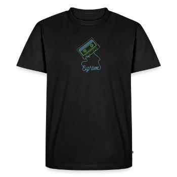 Vintage Casette Tape Eighties années 80 90 - T-shirt Premium bio Homme - noir - Devant - Nico (187cm)