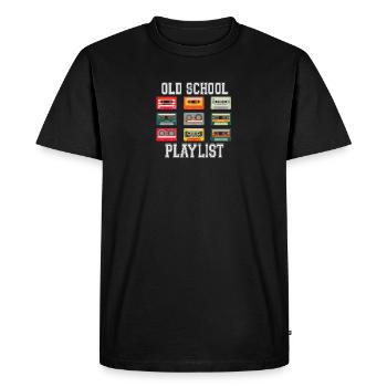 Vintage Casette Tape Old School Playlist 80's 90's - T-shirt Premium bio Homme - noir - Devant - Nico (187cm)